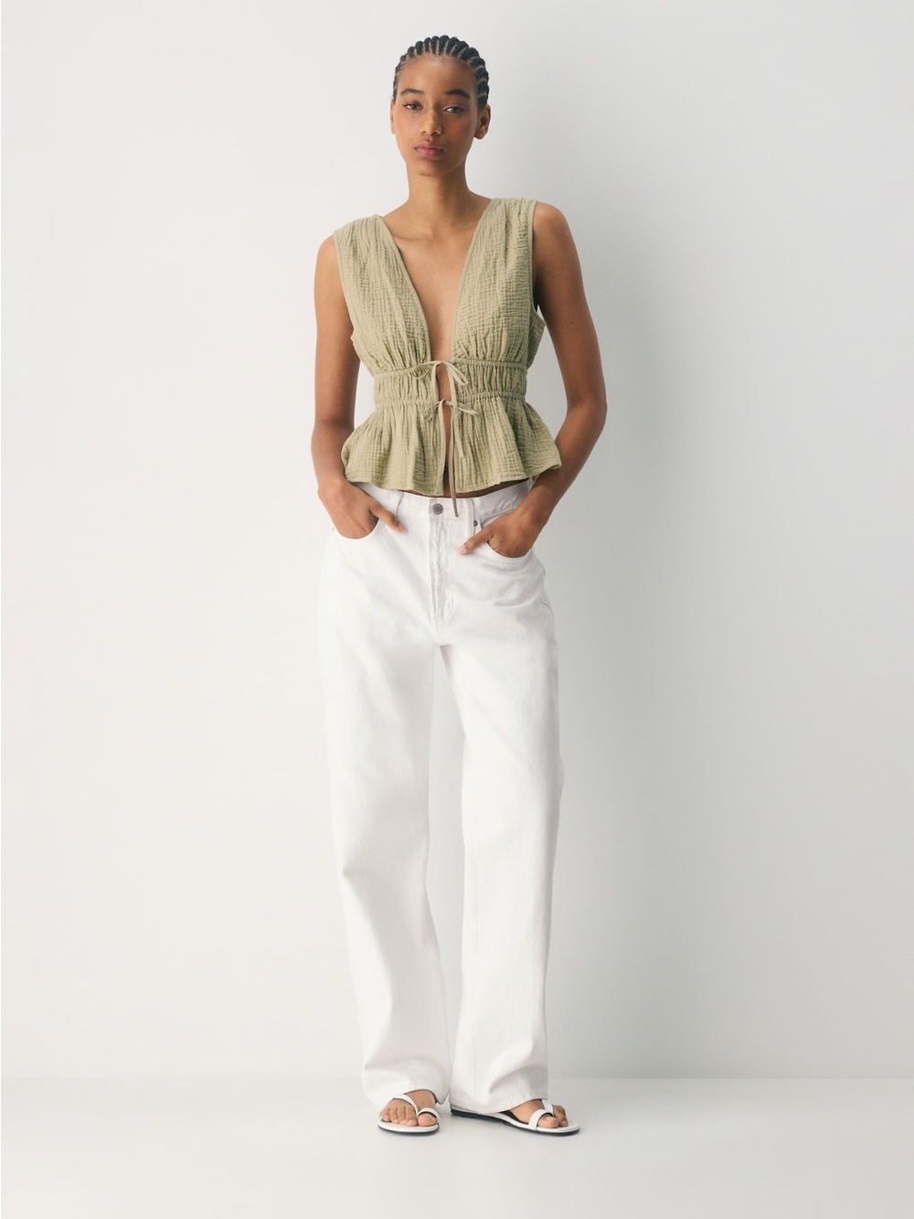 Little moon Aritzia Airplush Cotton Monterosso Top - Picture 2 of 3